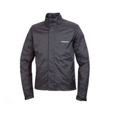 Giacca NANO RAIN JACKET PLUS, un giacca impermeabile nera. Design supercompattabile. Di TUCANO URBANO.